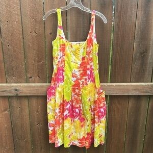 American Living Fit And Flare Colorful Tie Dye Dress Size 8